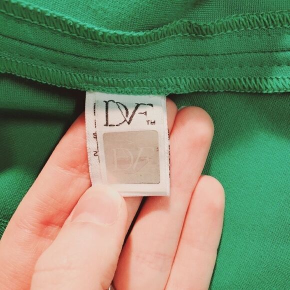 Diane Von Furstenberg Kelly Green Ponte Knit Fit and Flare Jaelyn Dress 10 - Picture 6 of 9